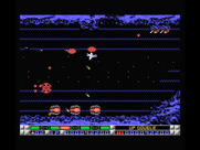 Nemesis 3: The Eve of Destruction for MSX - Be careful here, the wavy blue lines indicate a gravitational field that pulls you towards the walls.
