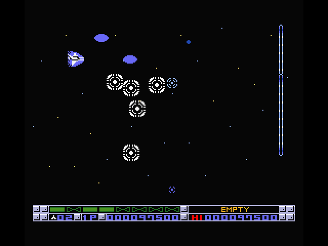 Nemesis 3: The Eve of Destruction MSX Screenshot: A swarm of familiar enemies appears...