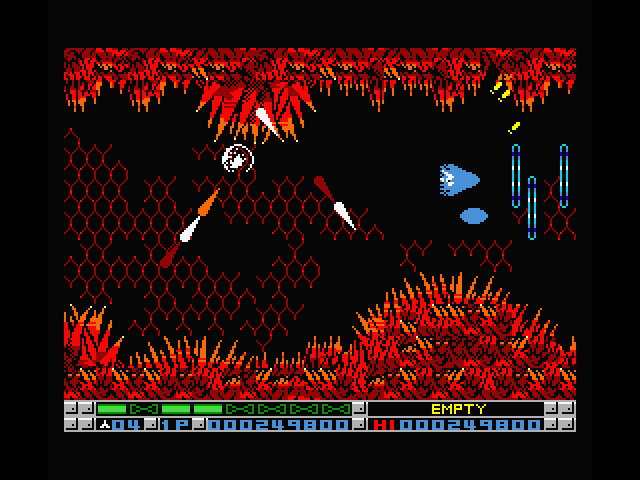 Nemesis 3: The Eve of Destruction MSX Screenshot: Watch out for attacking spikes!