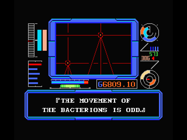 Nemesis 3: The Eve of Destruction MSX Screenshot: The movement of the bacterions is odd...