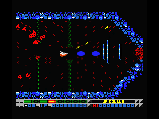 Nemesis 3: The Eve of Destruction MSX Screenshot: Another narrow area ahead!