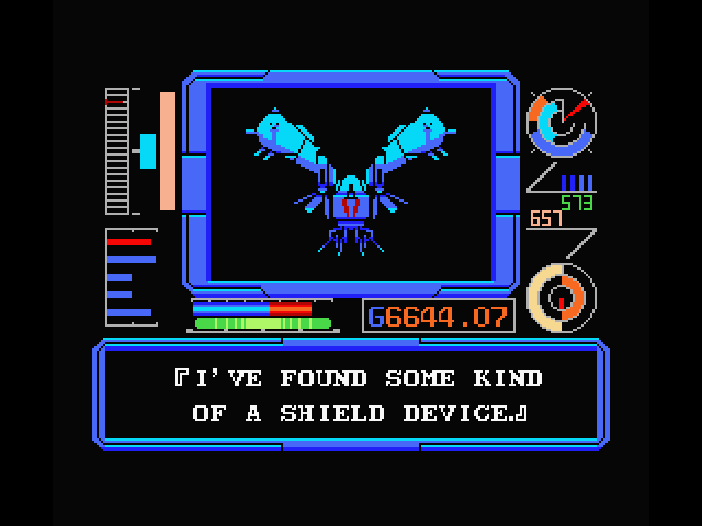 Nemesis 3: The Eve of Destruction MSX Screenshot: I found the space fighter shield.