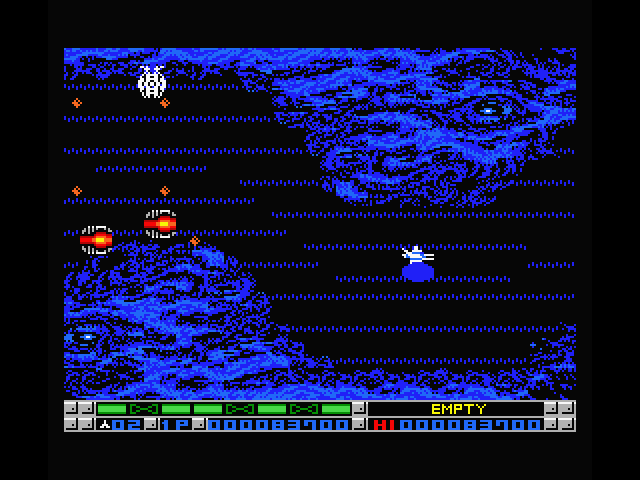 Nemesis 3: The Eve of Destruction MSX Screenshot: In this narrow area I have no choice but to navigate the fierce gravity fields.