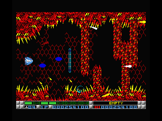 Nemesis 3: The Eve of Destruction MSX Screenshot: These walls move; you'll need careful timing to get past them.