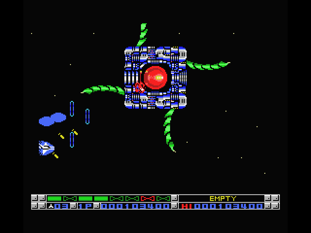 Nemesis 3: The Eve of Destruction MSX Screenshot: Destroy the core...