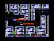 Nemesis 3: The Eve of Destruction for MSX - Avoid the green blobs in this narrow tunnel...