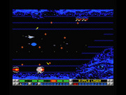 Nemesis 3: The Eve of Destruction for MSX - The wavy blue lines indicate gravity that will pull you into the walls...be careful!