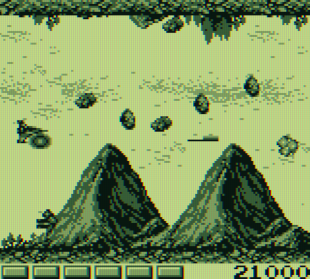 Nemesis Game Boy Screenshot: Be careful during this volcano attack!