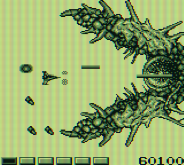 Nemesis Game Boy Screenshot: Warning, large opponent approaching!