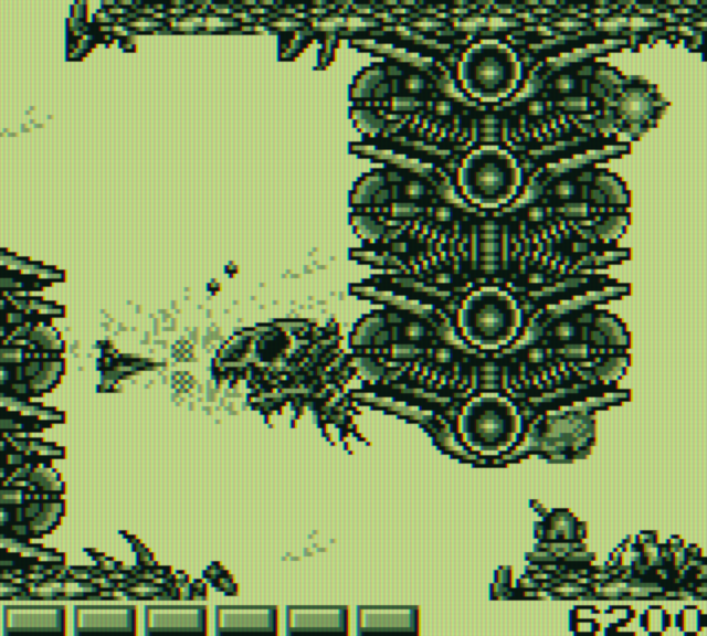 Nemesis Game Boy Screenshot: Navigating the tricky landscape...