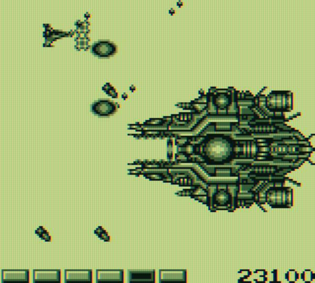Nemesis Game Boy Screenshot: The first end of stage boss!