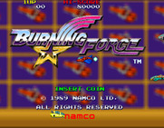 Burning Force for Arcade - Title screen.
