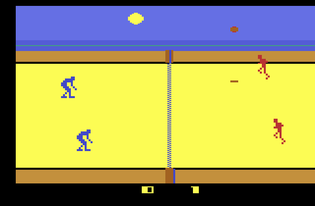 RealSports Volleyball Atari 2600 Screenshot: Game start.