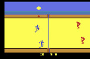 RealSports Volleyball for Atari 2600 - Blue player running for the ball...