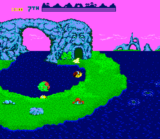 Mystic Marathon Arcade Screenshot: Stomped by an ogre...