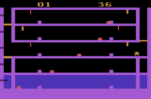 Airlock Atari 2600 Screenshot: Made it up to the third floor...