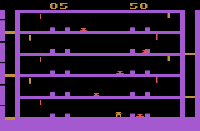 Airlock Atari 2600 Screenshot: On the difficult game setting there is a second set of floors.
