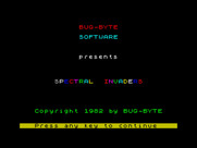 Spectral Invaders for ZX Spectrum - Title screen.