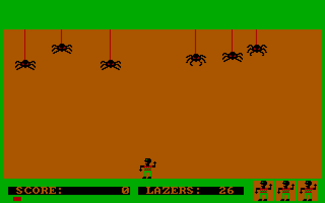 Spyder IBM PC/Compatibles Screenshot: Here come the spiders.