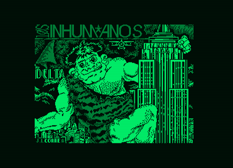 Los Inhumanos Amstrad PCW Screenshot: Title screen.