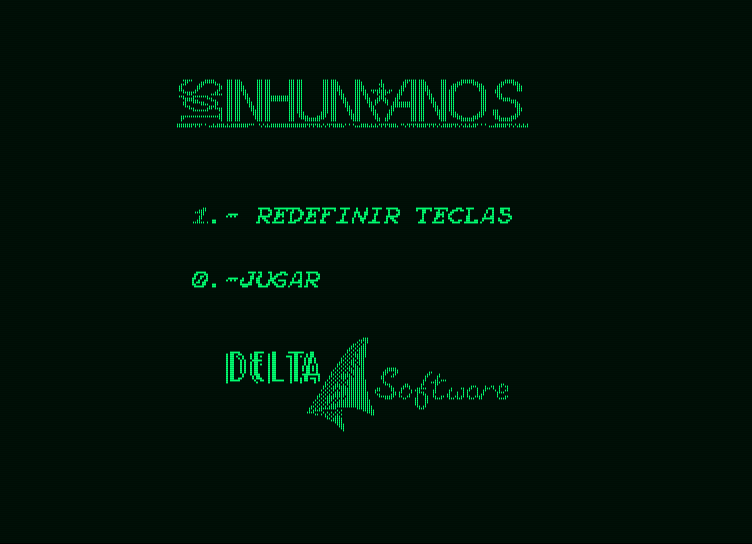 Los Inhumanos Amstrad PCW Screenshot: Main menu.