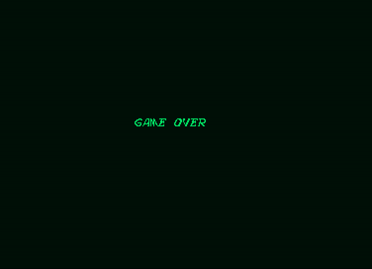 Los Inhumanos Amstrad PCW Screenshot: Game over.