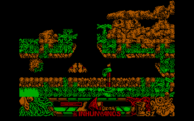 Los Inhumanos IBM PC/Compatibles Screenshot: I've been knocked down...