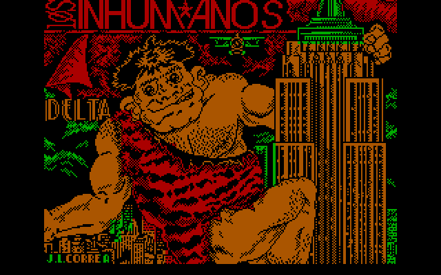 Los Inhumanos IBM PC/Compatibles Screenshot: Title screen.