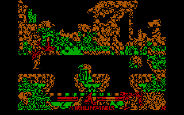 Los Inhumanos IBM PC/Compatibles Screenshot: What's this creature in the corner here?