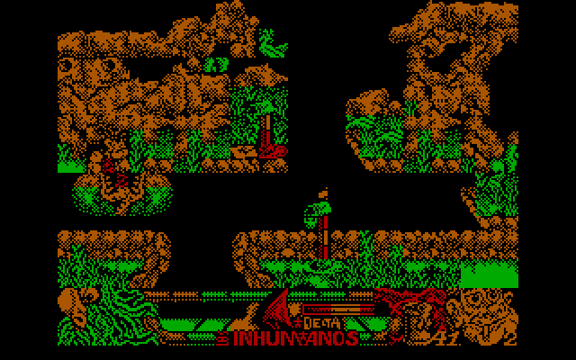 Los Inhumanos IBM PC/Compatibles Screenshot: Ack, a strange creature caught me!