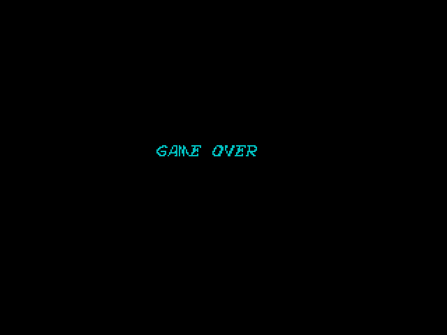 Los Inhumanos ZX Spectrum Screenshot: Game over.