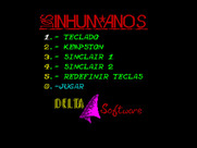 Los Inhumanos for ZX Spectrum - The main menu.