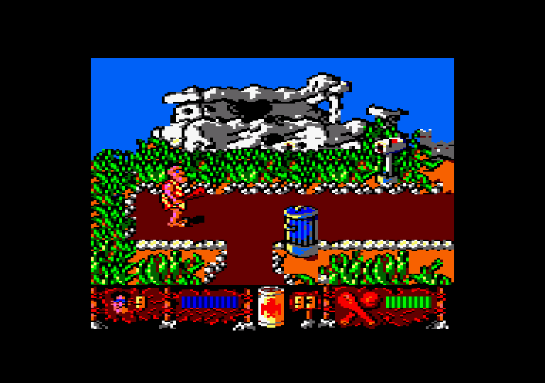 Los Inhumanos Amstrad CPC Screenshot: Game start.