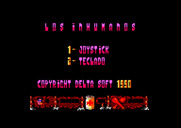 Los Inhumanos for Amstrad CPC - The main menu.