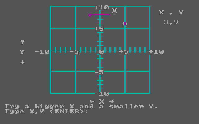Bumble Plot IBM PC/Compatibles Screenshot: Drawing a picture.