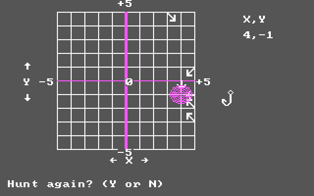 Bumble Plot IBM PC/Compatibles Screenshot: Found the treasure! Play again?