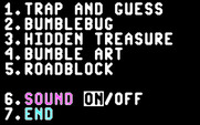 Bumble Plot for IBM PC/Compatibles - The main menu.