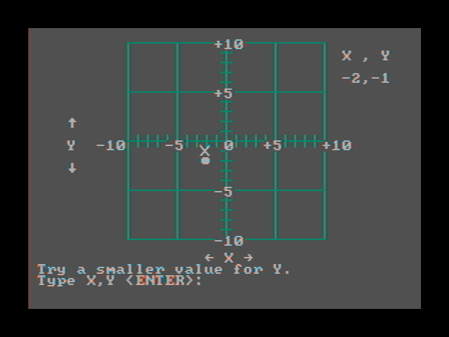 Bumble Plot IBM PC/Compatibles Screenshot: Follow the instructions to draw the picture.