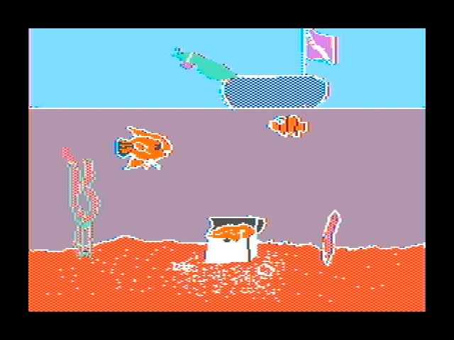 Bumble Plot IBM PC/Compatibles Screenshot: Undersea treasure title screen.
