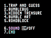 Bumble Plot for IBM PC/Compatibles - The main menu.
