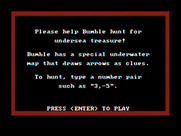 Bumble Plot for IBM PC/Compatibles - Undersea treasure game instructions.