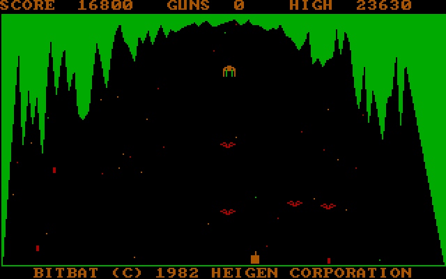 Bit-Bat IBM PC/Compatibles Screenshot: More bats and creatures appear!