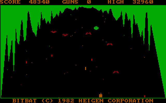 Bit-Bat IBM PC/Compatibles Screenshot: A lot more bats appear!