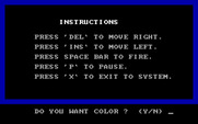 Bit-Bat for IBM PC/Compatibles - Instructions screen.