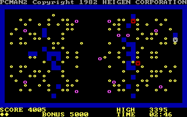 PC Man II IBM PC/Compatibles Screenshot: Making my way through the second level.