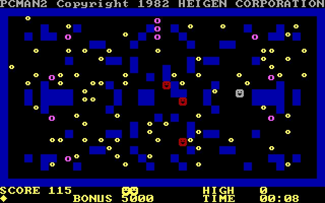 PC Man II IBM PC/Compatibles Screenshot: Game start.