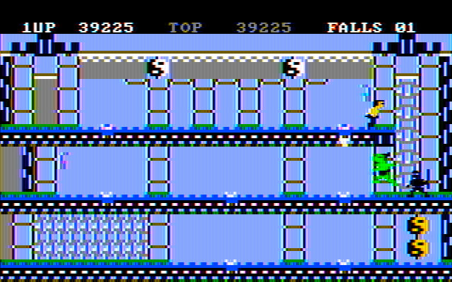 Bruce Lee IBM PC/Compatibles Screenshot: Each screen features a different challenge...