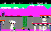 Bruce Lee for IBM PC/Compatibles - Game start; attacking the black ninja...