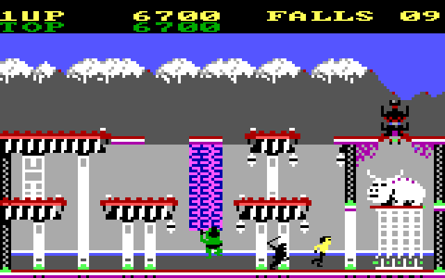 Bruce Lee IBM PC/Compatibles Screenshot: Game start.