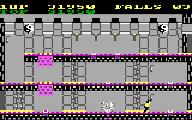 Bruce Lee IBM PC/Compatibles Screenshot: With careful timing you can use traps to take out your opponents...